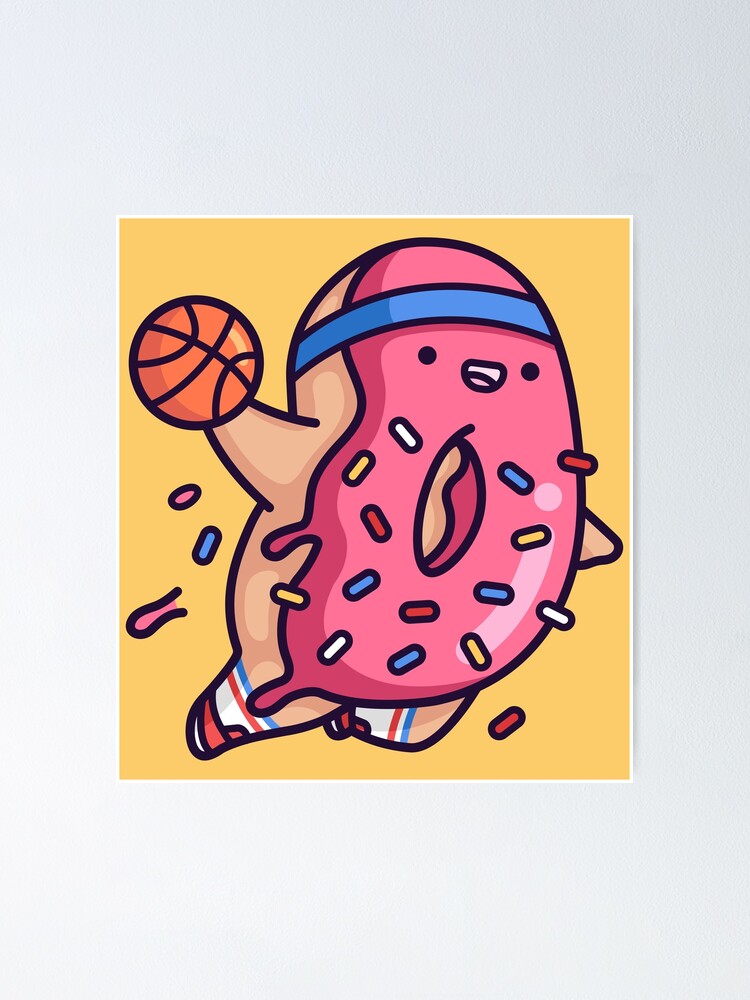 "Pink Dunkin Donut with sprinkles" Poster for Sale by ProudPotatoo