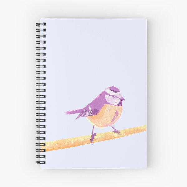 Item preview, Blue tit illustration purple, yellow and pink colored bird designed and sold by ColorsHappiness.