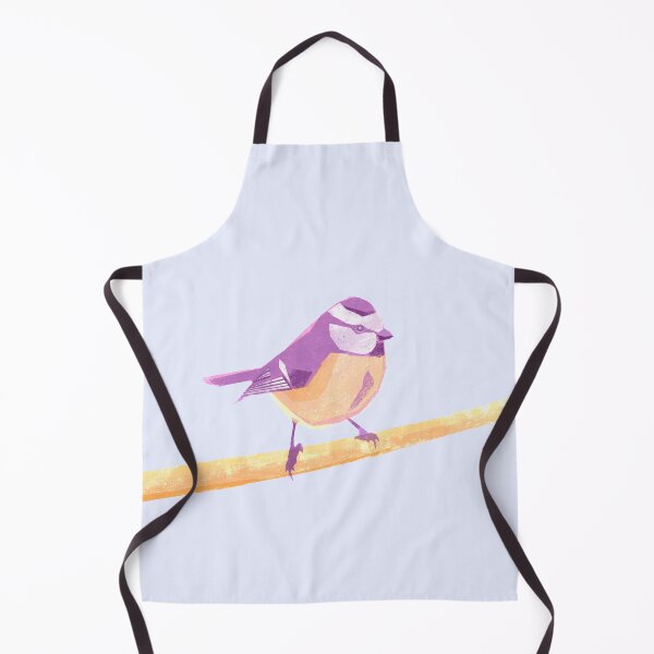 Item preview, Blue tit illustration purple, yellow and pink colored bird designed and sold by ColorsHappiness.