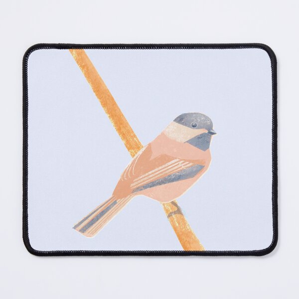Item preview, Great tit illustration beige, blue and pink colored bird designed and sold by ColorsHappiness.