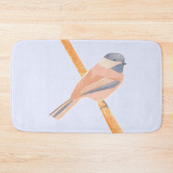 Item preview, Great tit illustration beige, blue and pink colored bird designed and sold by ColorsHappiness.
