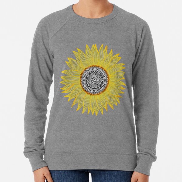 Golden Mandala Sunflower Lightweight Sweatshirt