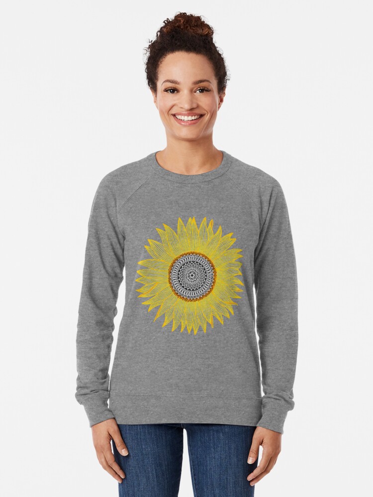 Alternate view of Golden Mandala Sunflower Lightweight Sweatshirt