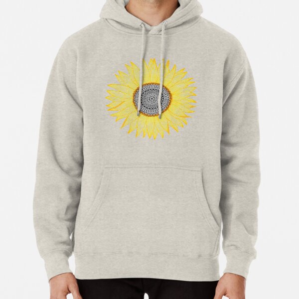 Golden Mandala Sunflower Pullover Hoodie