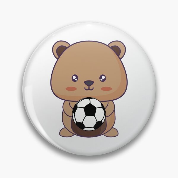 Item preview, Cute Bear Holding Soccer Ball designed and sold by ijdesigns.