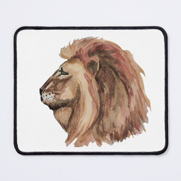 Item preview, Lion's head watercolors pattern, lion pattern, roaring lion, roar designed and sold by Ala Lopatniov.