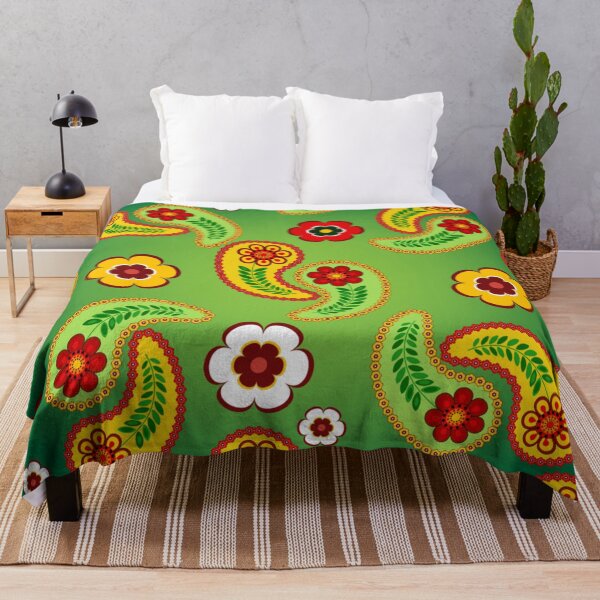 Item preview, Vivid green seamless floral pattern with paisley and flowers designed and sold by TeeFashionShop.