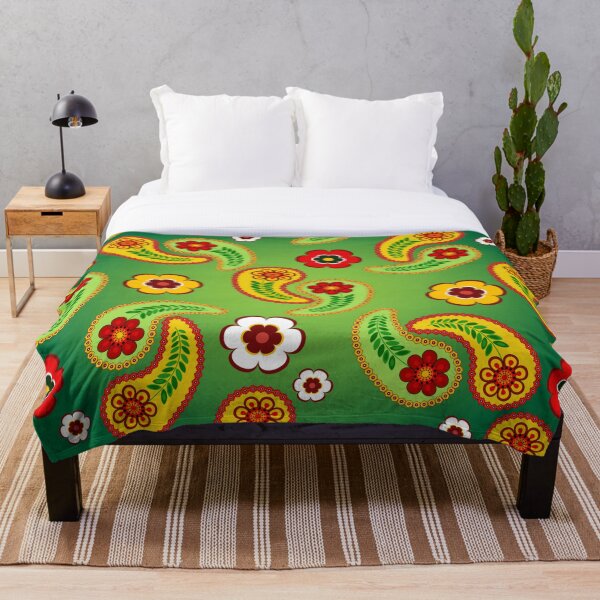 Item preview, Vivid green seamless floral pattern with paisley and flowers designed and sold by TeeFashionShop.