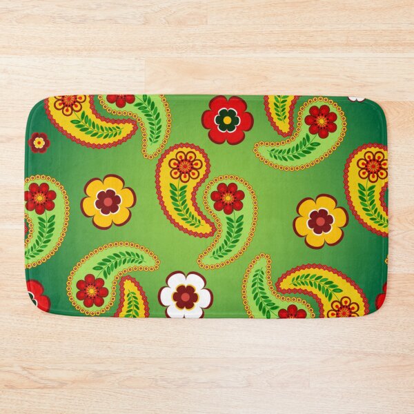 Item preview, Vivid green seamless floral pattern with paisley and flowers designed and sold by TeeFashionShop.