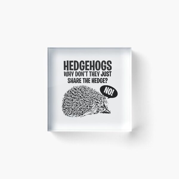 Hedgehogs, Why Don't They Just Share The Hedge? Acrylic Block