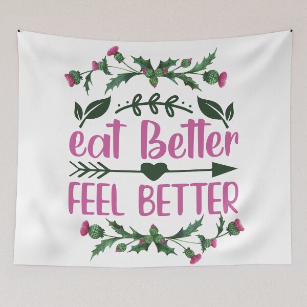 Item preview, Eat Better Feel Better Floral Watercolor designed and sold by bumperapparels.