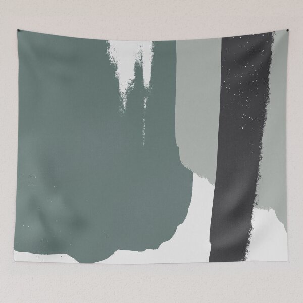 Item preview, Abstract Art Brush Stroke Shapes in Earthy Green  designed and sold by kasamor.