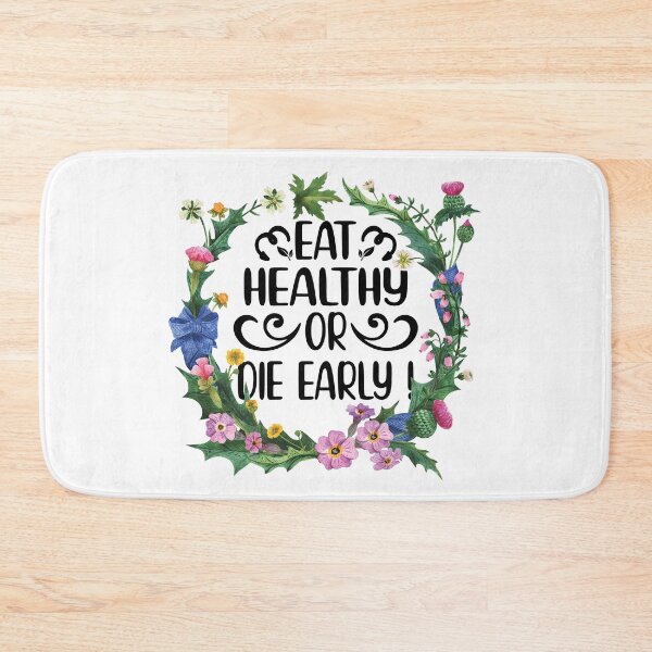 Item preview, Eat Healthy or Die Early Floral Watercolor designed and sold by bumperapparels.