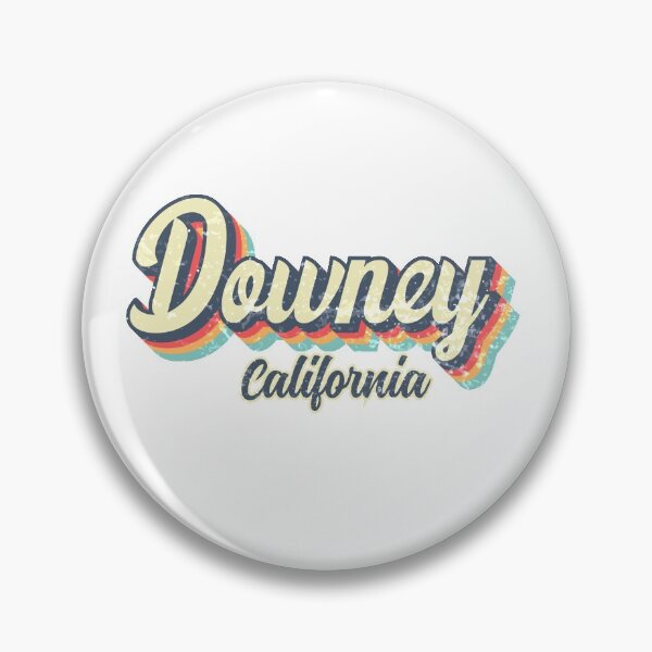 Artikelvorschau, Downey City California Retro Vintage 70er Jahre Regenbogen entworfen und verkauft von Teelogic.