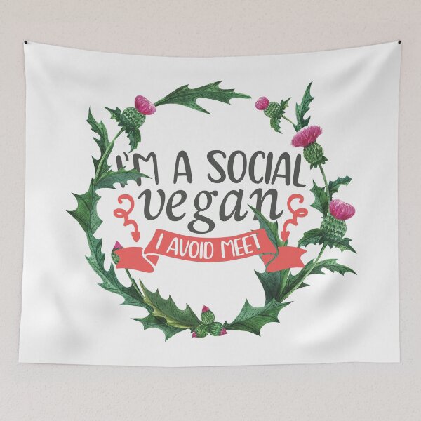 Item preview, I am a social vegan I avoid Meet Floral Watercolor designed and sold by bumperapparels.