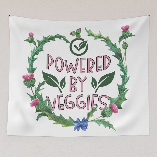 Item preview, Powered by Veggies Floral Watercolor designed and sold by bumperapparels.