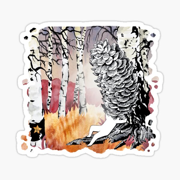 Melancholic Cone in an Autumn Forest Sticker