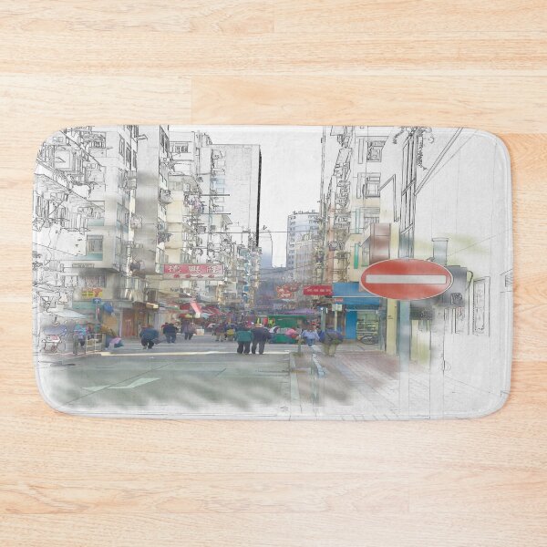 Item preview, Sketch of a street in Hong Kong designed and sold by frankuffmann.