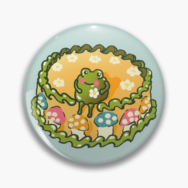 Item preview, Goblincore Aesthetic Cottagecore Stupid Cute Frog Birthday Cake -Happy Birthday Party - Mycology Fungi Shrooms Mushrooms designed and sold by Nossikko.
