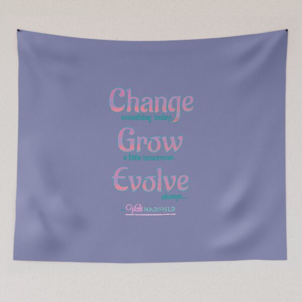 Item preview, Change Grow Evolve : Inspirational Quote - pink mauve gradient with teal ~ Vicki Hadfield designed and sold by Printable Pressies.
