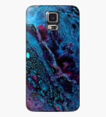 Marmorierung des blauen Wassers Hülle & Klebefolie für Samsung Galaxy