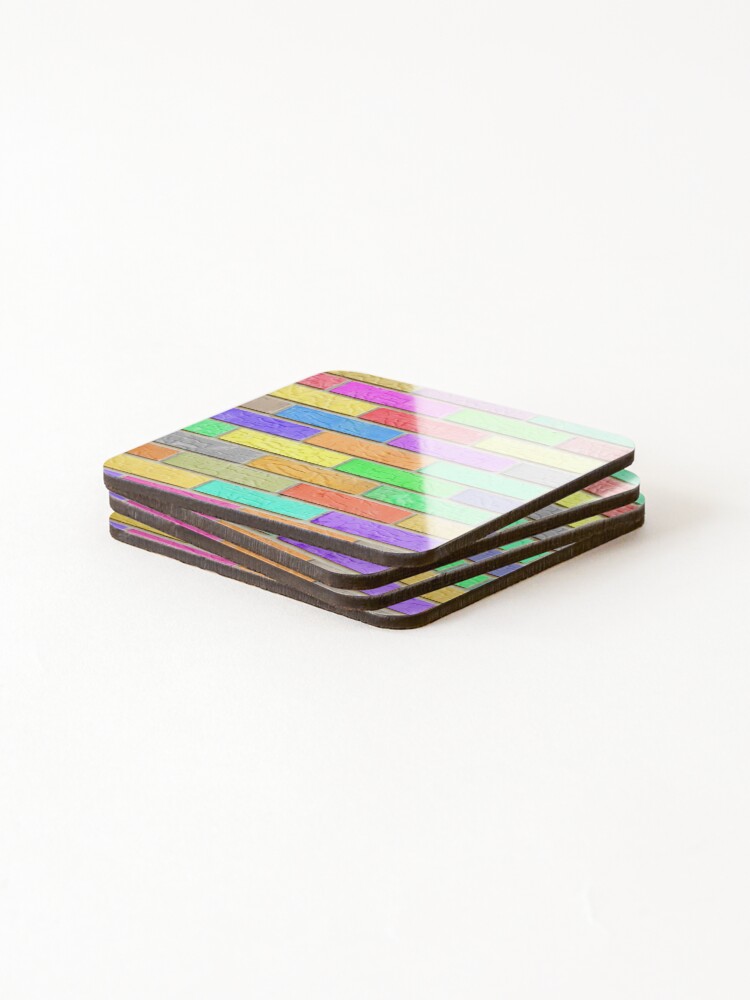 Thumbnail 4 of 5, Coasters (Set of 4), Colorful bricks designed and sold by Abstractdiva.