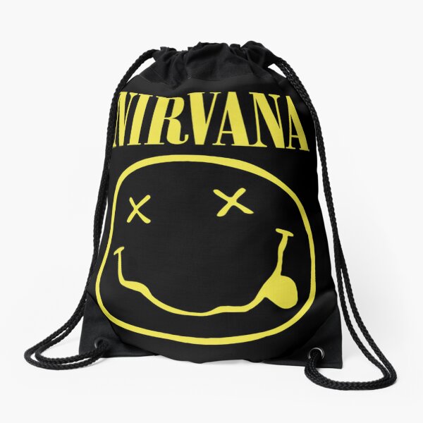 yellow face Drawstring Bag