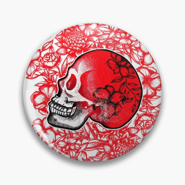 Item preview, White skull and flowers designed and sold by fakeface.