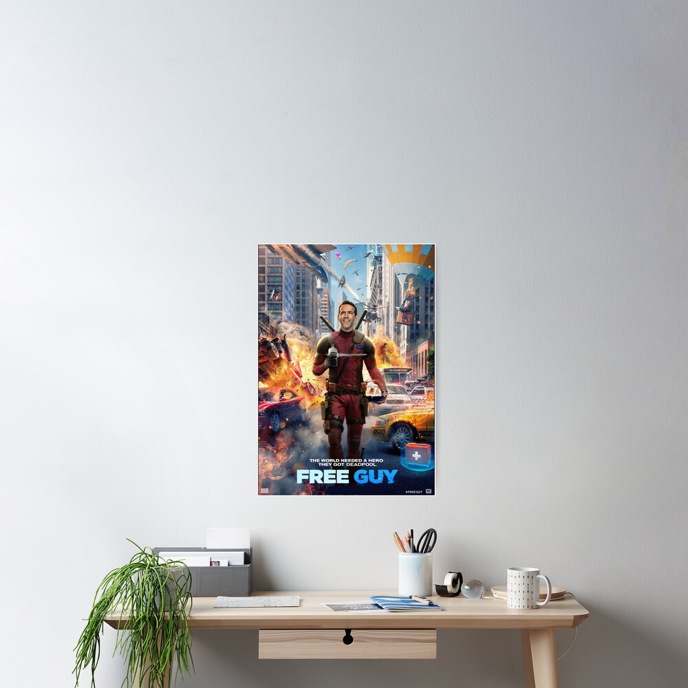 Free Guy Movie Poster, Framed, GTA Parody, 2021, 11x17, NEW, USA