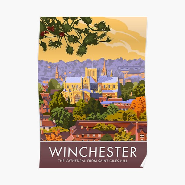 Winchester, the Cathedral from Saint Giles Hill Poster