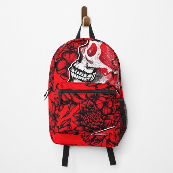 Item preview, Red skull and flowers designed and sold by fakeface.