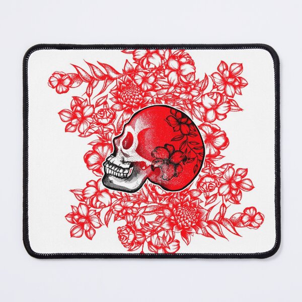 Item preview, White skull and flowers designed and sold by fakeface.