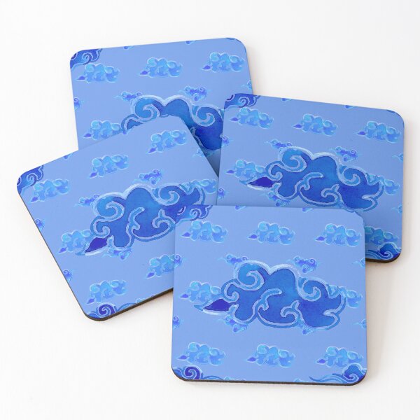 Item preview, oriental clouds pattern, light blue background designed and sold by AnnaBaldon.