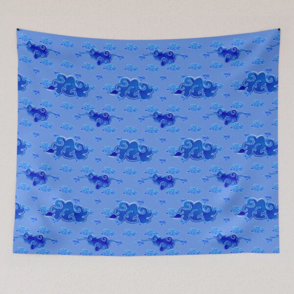 Item preview, oriental clouds pattern, light blue background designed and sold by AnnaBaldon.