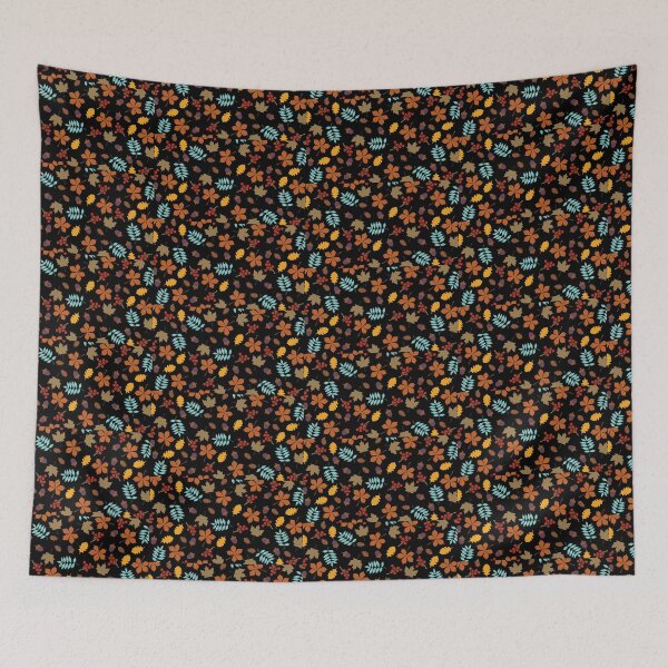 Item preview, Burnt Orange Autumn Pattern | Black Background designed and sold by TarunPrints.