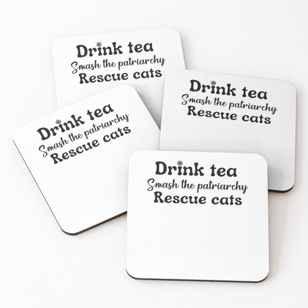 Item preview, Drink Tea Smash The Patriarchy Rescue Cats designed and sold by dr-tars.