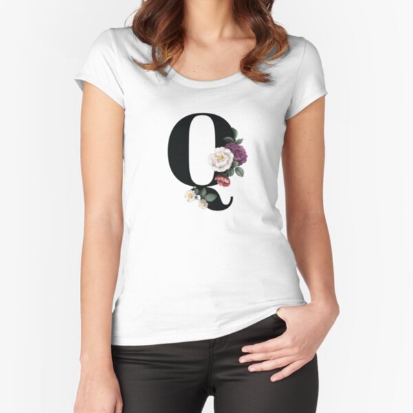 Item preview, Letter Q Flowers floral Art Design Happy Life Apparel Essential Motivation Inspiration Joy Mood Tree Mountain Earth custom Name Initial designed and sold by DesignByHeartUK.
