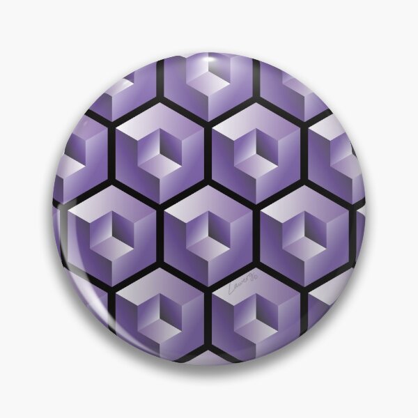 Item preview, 3D PURPLE 'CUBE in CUBE' GEOMETRIC PATTERN ILLUSION on Black Background (Cube v3 PURPLE on BLACK) © designed and sold by DesignsByLawerg.
