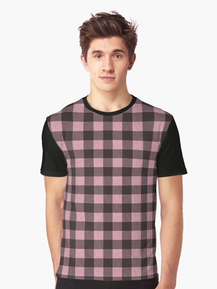 pink and black buffalo plaid shirt