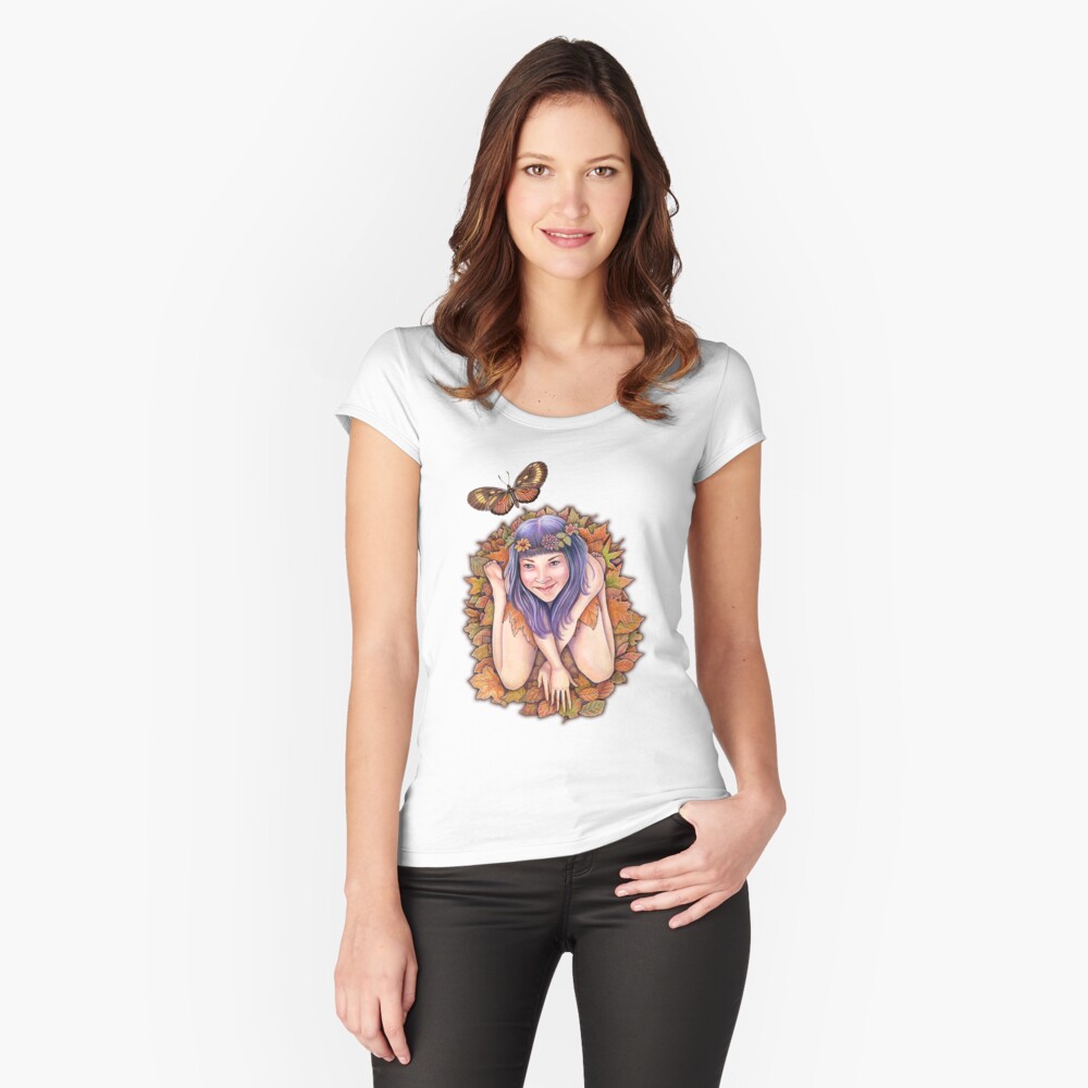 Vista previa del artículo con la obra «Camiseta entallada de cuello ancho», diseñado y vendido por martasarmiento.
