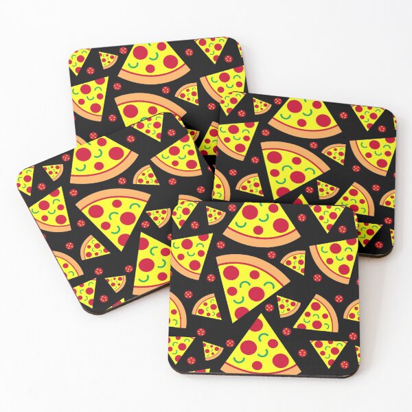 Item preview, Pizza Slices Pattern on Black designed and sold by HotHibiscus.