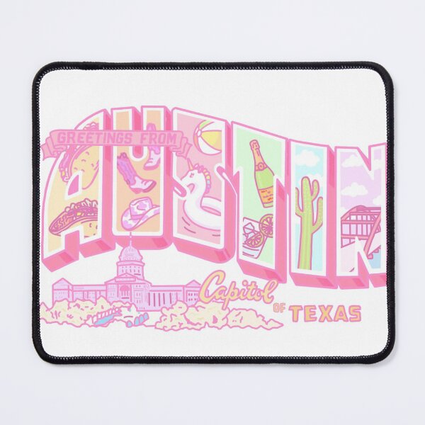 Item preview, Greetings From Austin in Pink | The State Collection | Tesni Alys Designs designed and sold by Tesni Alys.