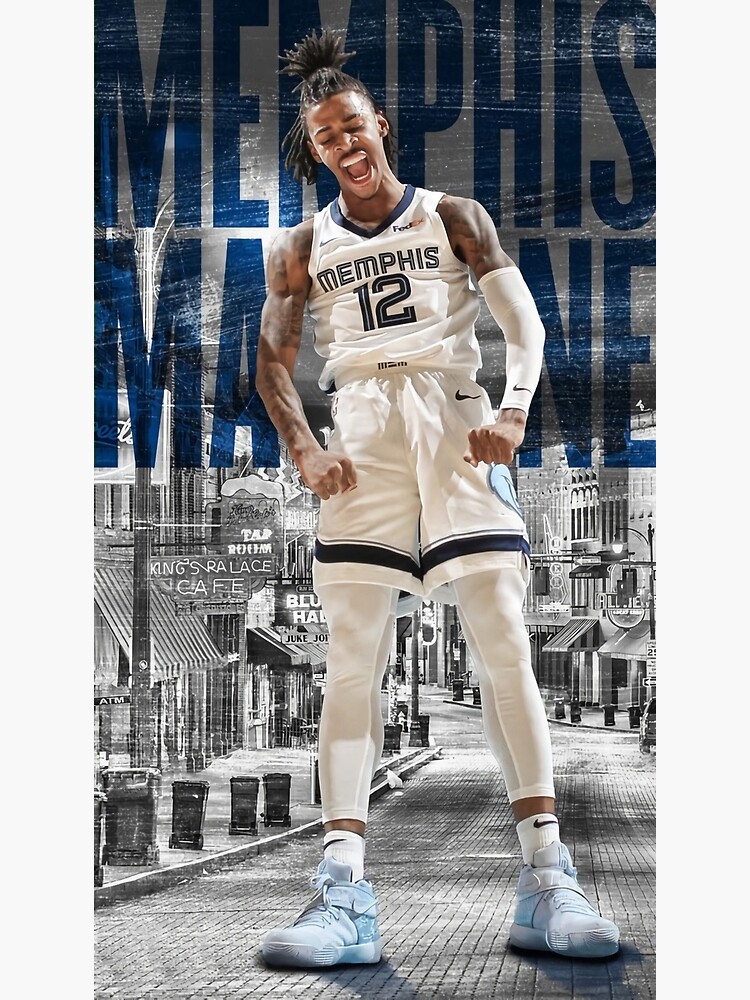 Ja Morant Poster,Memphis Grizzlies Basketball Posters,Ja Morant 16" x 24" Art Print Poster,Basketball Star Canvas Art Prints,Aesthetic Cool Poster for - 4