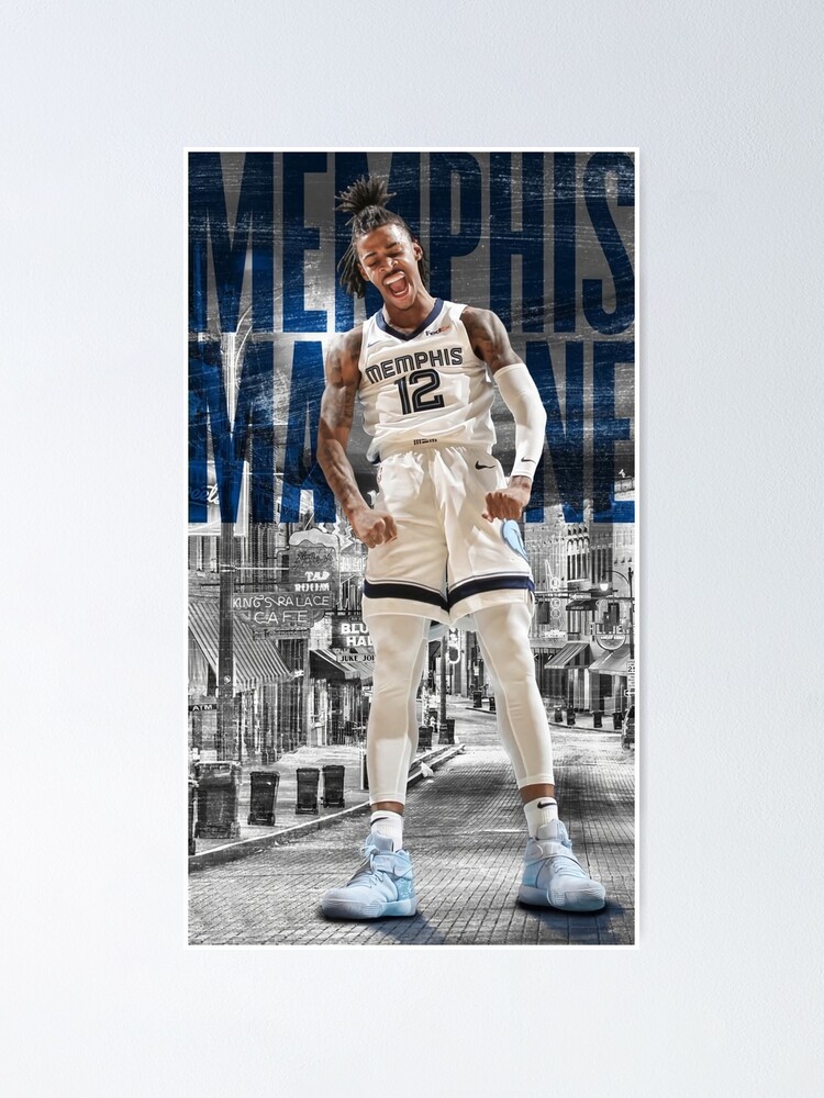 Ja Morant Poster,Memphis Grizzlies Basketball Posters,Ja Morant 16" x 24" Art Print Poster,Basketball Star Canvas Art Prints,Aesthetic Cool Poster for - 3