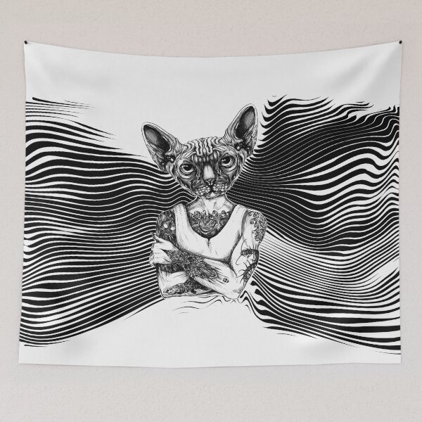 Item preview, Tattoed Sphynx BW designed and sold by fakeface.