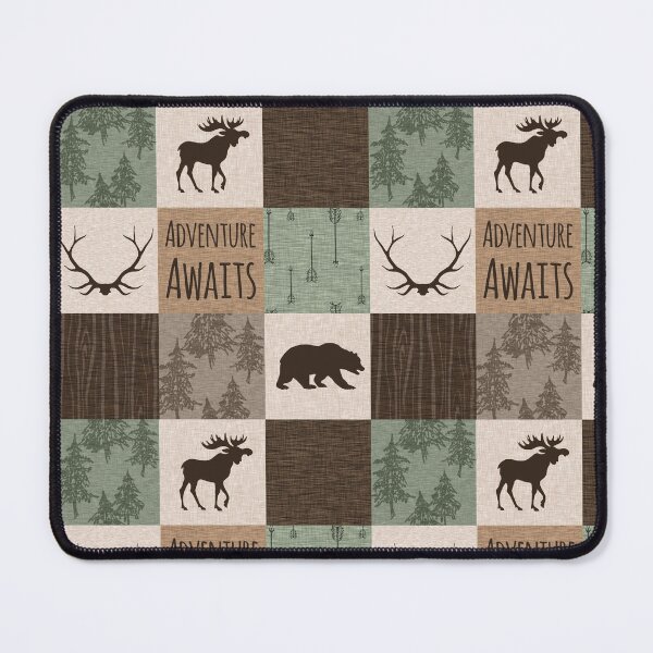 Item preview, Adventure Awaits Patchwork - Green And Brown designed and sold by SugarPineDesign.