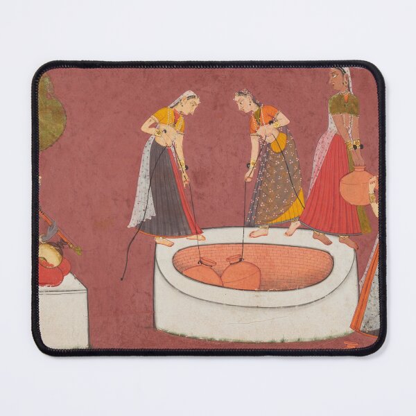 Item preview, Madhava Plays his Vina before Five Women Drawing Water from a Well designed and sold by HinduArtGallery.