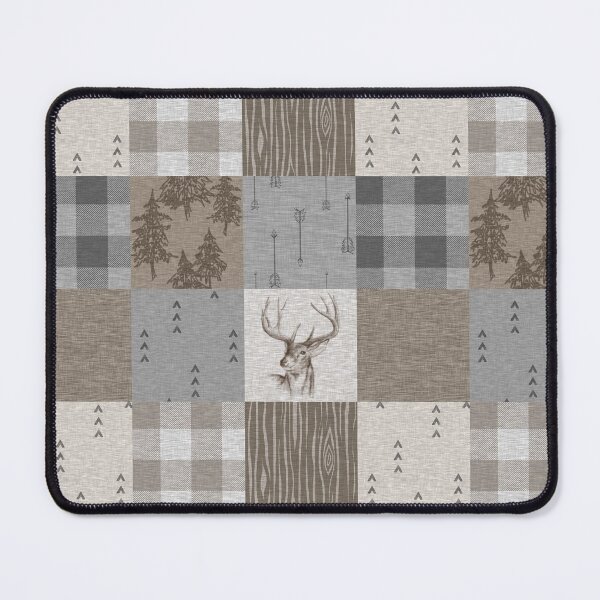 Item preview, Deer Patchwork - Rustic Neutrals designed and sold by SugarPineDesign.