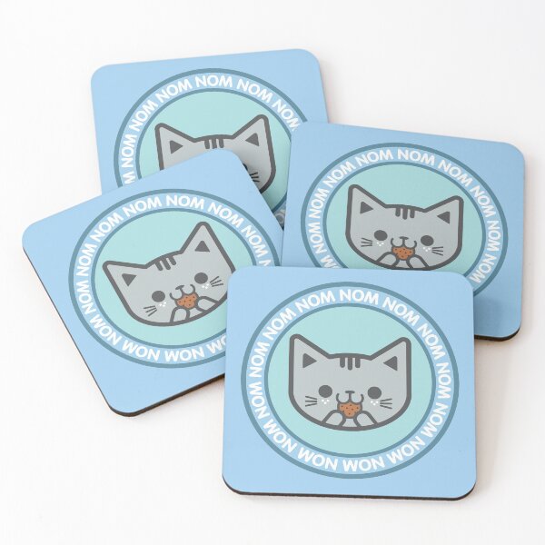 Item preview, Gatito Nom Nom Nom gris comiendo una galleta con chispas de chocolate designed and sold by KittyCotton.