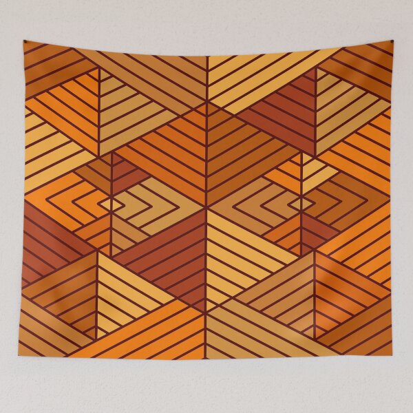 Item preview, Burnt Orange Autumn Pattern - Triangles Edition designed and sold by bubblyshades.